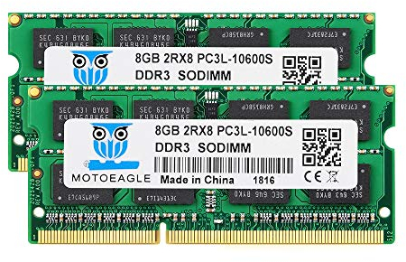 16GB Kit (2x8GB) DDR3/DDR3L 1333MHz SODIMM PC3/PC3L 10600S 8GB 204-Pin Non-ECC CL9 2Rx8 Dual Rank Notizbuch Arbeitsspeicher