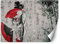 Feeby Papel Pintado Kanji Geisha Japón 368x254 cm Rojo Fotomurales Decoración De Pared Moderna Fotográfico Baño Cocina Dormitorio Oficina Mujer Bambú Textura