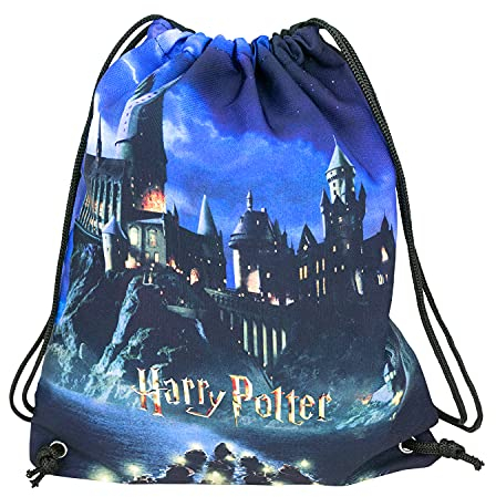 United Labels Harry Potter Turnbeutel 40x35 cm, Blau Schwarz, Sportbeutel mit Kordelzug, Hogwarts Beutel für Reisen und Sport