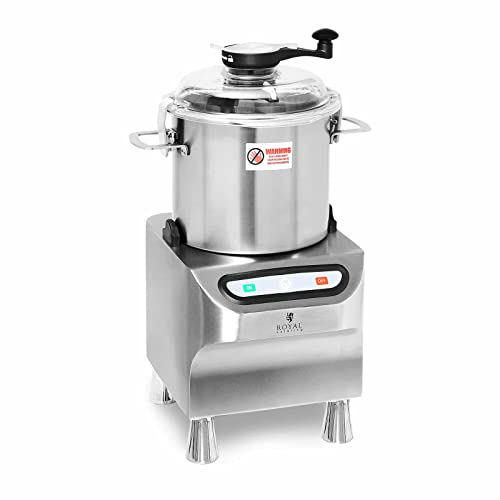 Royal Catering RCBC-8 Cutter À Viande De Cuisine Vertical Robot Culinaire (800 W, 8 l, 230 V, 1500 tr/min, Acier inoxydable)