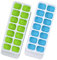 Ice Cube Trays, 2 packs Ice Cube Moulds with No-Spill Removable Lid, Easy-Release Silicone and Flexible Ice Trays for Freezer, Whiskey, Cocktail and Drink (2pack Blue&Green)