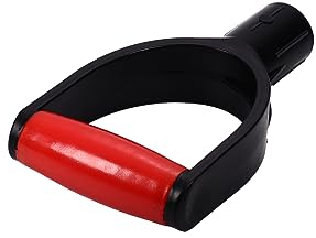 Aicosineg Tools-Shovel D-Griff, 3,8 cm, Innendurchmesser, 30 mm, PVC-Spaten, Schneeschaufel, Ersatzgriff, Gartenzubehör für arbeitssparende Schaufel, Graben, Hackwerkzeug, rot-schwarz, 1 Stück