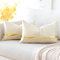 Artscope 2er Set Kissenbezug für Sofa Auto Schlafzimmer Luxuriöser Moderne Minimalist Goldenen Ledernähten Wellenstreifen Dekokissen Kissenhülle Kissen Fall 30x50cm (Beige)
