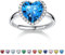 Bestyle Mondstein Ring Silber 925 Damen Verstellbare Ringe mit Geburtsstein Dezember Fingerringe Herz-Ehering Blauer Topas Schmuck für Mädchen