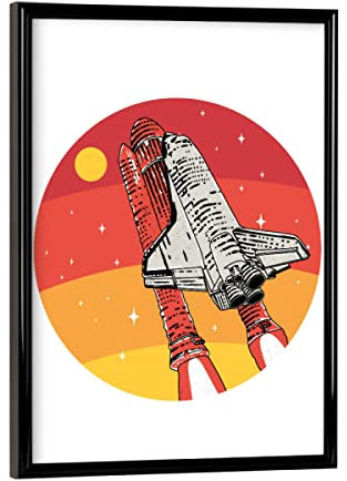 artboxONE Poster mit schwarzem Rahmen 18x13 cm Reise Space Shuttle - Bild NASA Cosmos Kosmos