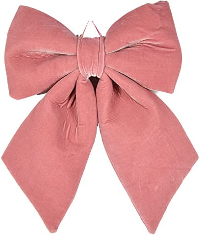 Magie di Natale Fiocco in velluto imbottito decorazione natalizia per albero e ghirlanda dietro porta 34 cm (Rosa)