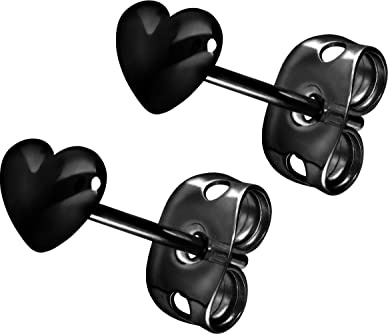 FILANGO 1 Paar Titan Ohrstecker | Herz | Damen Ohrring Schmuck | Farbauswahl