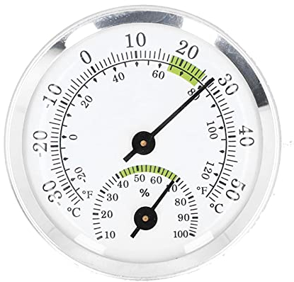 Termometro Igrometro, Tipo di Quadrante Misuratore di Umidità di Temperatura Termoigrometro Analogico per Interni Monitor Puntatore Rotondo per Stanza di Piantagione di Serra