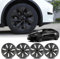 BONRYAN Tesla Model Y Zubehör Radabdeckung 19 Zoll Nabenkappen Radnabenabdeckungen Mattschwarz 4er Set für 2021 2022 2023 Tesla Model Y Original Factory Style
