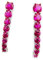 Gioielli Aurum - Orecchini Pendenti da Donna in Argento 925 Lunghi Eleganti con Pietra Strass Cristallo Zirconi Cubici Rosa Fucsia