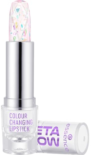 essence META GLOW COLOUR CHANGING LIPSTICK, Transparent, farbanpassend, Färbeeffekt, natürlich, transluzent, vegan, ölfrei, ohne Parabene, ohne Mikroplastikpartikel, 1er Pack (3.4g)