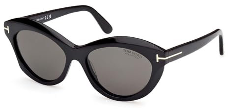 Tom Ford Unisex Adulto Toni Gafas, Shiny Black, 55