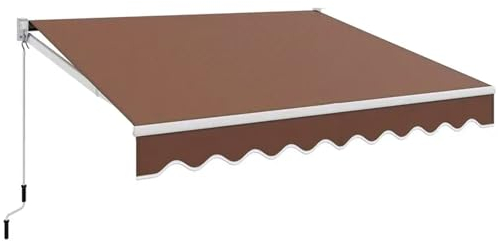 RUYICZB Gelenkarmmarkise Markise Gelenkmarkise 300 X 250Cm Terrassenmarkise Klemmmarkise Sonnenmarkise Inkl. Wandhalterung Sonnenschutz Balkonmarkise Wasserabweisend Alu/Polyester