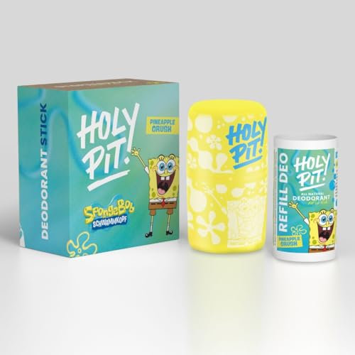 HOLY PIT x SpongeBob Schwammkopf I Nachfüllbares Deo aus Österreich I Bekannt aus dem TV I Unisex Deo Herren Deo Damen | STARTERPACK (STARTERPACK (Case SpongeBob), Pineapple Crush)