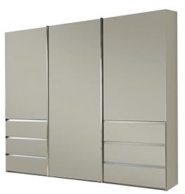 WIEMANN Schwebetürenschrank Kleiderschrank Schlafzimmerschrank 300cm breit, mit Schubladen, Champagner Dekor, Höhe 217cm, Malibu
