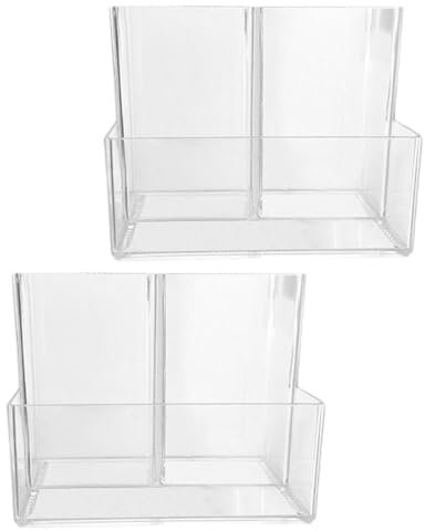 VILLFUL 2stücke Vertikaler Stifthalter Aus Kunststoff Für Schreibtisch-organisation Stift Und Bleistift-aufbewahrung Praktisches Schreibtisch-zubehör Mit Transparentem Design Für Homeoffic