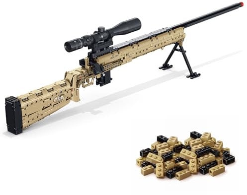 Technisches Modell von Baustein-Waffen – 1:1 M24 Scharfschützengewehr-Bausatz für Militärsammler, Weihnachts- und Geburtstagsgeschenke, kompatibel mit anderen Marken, ideal für Söhne und Enkelkinder