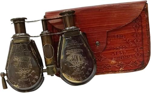 Antikes Spionageglas 1857 R & J Beck Messing Fernglas mit Ledertasche Sammlerstücke Geschenk