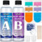 Roizefar Epoxidharz Set Anfänger 600ml, Glasklar Kunstharz Gießen Epoxy Resin Gießharz Mit Epoxidharz Farbe, Glitzer, Gießharz Starter Kit für Kunst, Handwerk, Schmuckherstellung