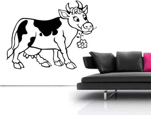 YLLMNOBN Ranch Kuh Tier Wandtattoo Niedliche Cartoon Kuh Wandtattoo Home Decor Vinyl Kinderzimmer Kunst Poster