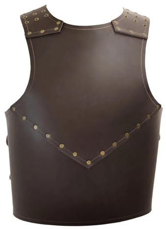 UxicRuya Mittelalterlicher Brustpanzer, verstellbar, Ritterbrustpanzer, Kostüm für Rollenspiele, Dunkelbraun
