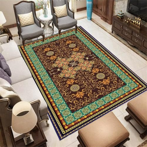 Kunsen rug & mat gripper tape Carpet For Floor Living room small carpet green plant border dining room non-slip mat carpet tile 120X160CM