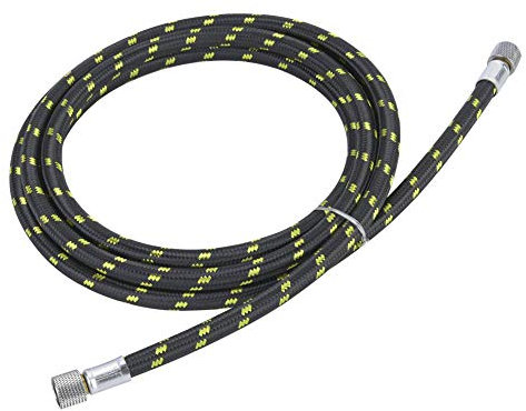 Gummi-Geflechtschlauch, Luftschlauch, 1/8 X 1,8 M, Adapter für Sprühstift, Einfach Anzuschließen, für Airbrush und Mini-Luftkompressor, Schwarz