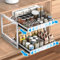 iHomara Doppelschicht erweiterbar ausziehbare schublade, küche ausziehbarer schrank organizer, Slide Out teleskopschublade Cabinet Pull Out für Küche Pantry Organisation Einstellbare Breite 36-56cm