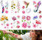 Temporäre Tattoos, Schwarze Rosen und Bunte Blumen Design, Aufkleber für Frauen (farbenfroh)