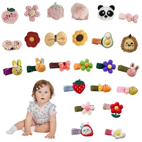 GIDWRIY 25 PCS Mollette Capelli Bambina Fiocco,Fermagli Neonata per Capelli Mini,Accessori per Capelli Bambina,Forcine Colorate per Capelli Bambina,Pinzette Capelli Neonata,Clip per Capelli Ragazze
