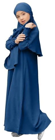 Fannyfuny Gebetskleidung Für Kinder, Mädchen Muslim Kleider, Lange Ärmel Abaya Ohne Hijab, Islam Kleidung Frauen, Damen Muslimische Kleid Set, Gebetskleid Jilbab Khimar Ramadan Gebetskleid