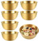 Tutamaz Lot de 6 bols empilables en acier inoxydable de qualité supérieure - Diamètre : 17 cm - Passent au lave-vaisselle - Pour saladier, service, collation, sauce, collation - Doré