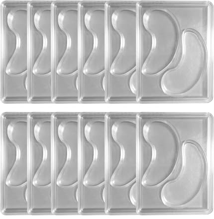Fabricante de parches para ojos – Moldes de parche de ojeras de bricolaje transparente, bandeja reutilizable de 12/24 piezas para parches caseros | Molde de máscara ocular flexible para almohadillas