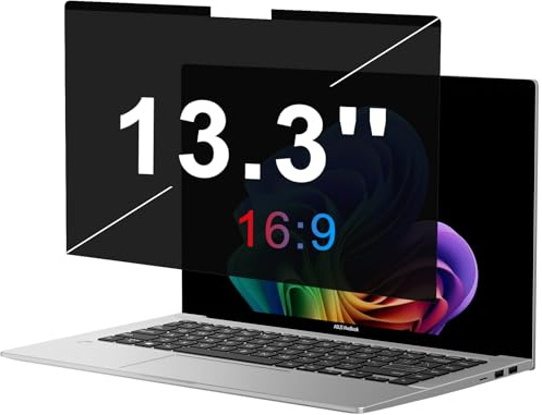 OMOTON Magnetischer Laptop-Sichtschutz, 13,3 Zoll, 16:9, Anti-Spionage-Filter, matt, blendfrei, Blaulichtschutz, einfach anzubringen und zu entfernen