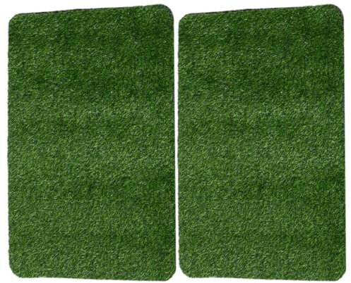 HEMOTON 2-teilige Rasenmatte: Türmatte Kunstrasen – Realistischer Kunstrasen-teppich Für Den Eingangsbereich Für Garten, Terrasse, Balkon, Hof, Hauseingang, Außen- Und Innenbereich.