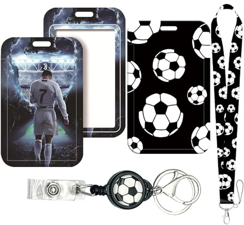 ZenyTra Fußball-Ausweishalter mit Verstellbarem Lanyard – Sportlicher Kartenhalter mit Sicherheitsclip für Stadion, Schule, Reise – Ideal für Kinder, Erwachsene & Fans
