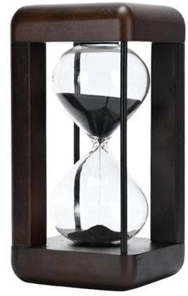 Osmond Large Premium Walnut Hourglass,60 Minutes Sand,Hour Glass with Sand Timer for Gift,Hourglass Decor for Desk B