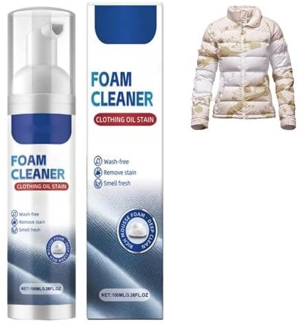 Dry Foam Cleaner For Clothes,Dry Cleaning Spray For Clothes,Wash-Free Cleaner Spray For Sofa,D-ry Stain Remover Cleaning Fluid Agent,Powerful Stain Remover C-lothes,For Various Fabric Surfaces,100ml