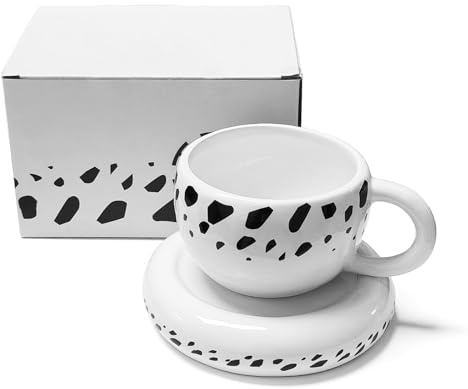 One Piece Anime Tasse, Schwarze und Weiße Flecken Kaffeetassen, Kreative Keramiktasse, Geschenk Tasse für Geburtstag, Valentinstag, Jubiläum, Mug Cup für Milch, Kaffee, Saft