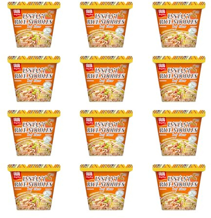 【August Closeout】Dongdong Instant Rice Noodles Beef Flavor, 310g Box Ready in 3 Min, 140g Noodles & 170g Soup Base, Rich Slow-Cooked Broth, HALAL, 0 Additives Pack of 12