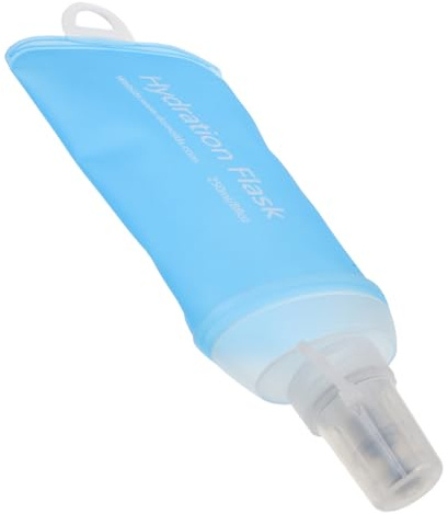 CALLARON Gourde Souple 250 ML en Silicone Embout à Mordre, Légère et Compacte, Bouteille D’Eau Portable pour Course à Pied, Cyclisme et Activités Outdoor, Coloris Bleu Lac, pour Marathon