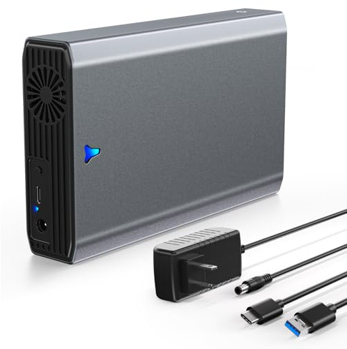 SAS to USB 3.0 Adapter, SAS Hard Drive Docking Station for 2.5/3.5 Inch SSD HDD,Tool -Free External Enclosure with 12V/2A Power Adapter and Cooling Fan,Support up to 24TB