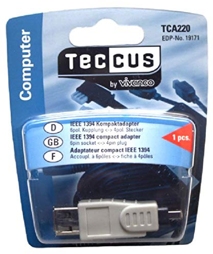 Vivanco TECCUS TCKA220 Adapter IEEE1394 6 pin/Buchse - 4 pin/Stecker