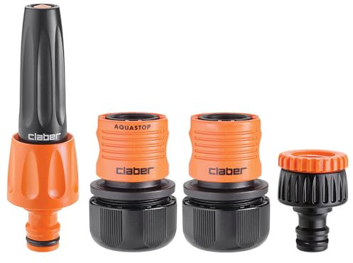 Claber 7697010 Set Lance Diritte con Raccordi, 3/4-5/8 Pollici