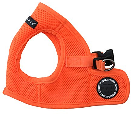 Puppia Hundegeschirr Weste in Neonfarben - Hochwertig und Komfortabel - Auch als Welpengeschirr verwendbar, Orange, M