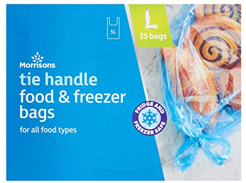 Morrisons Large Tie Handle Food and Freezer Bags, Pack of 35