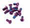 Nicedier-Tech Mountain Bike Bicycle Disc Brake Rotor Bolts Screws Anti-Skid Disc Screws 12pcs (purple)