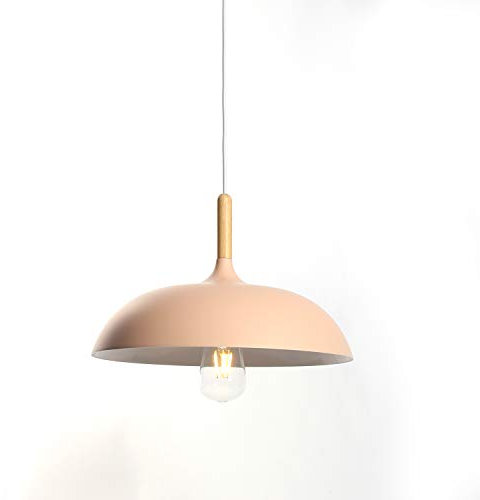 Chrasy E27 Moderno Metallo Lamapada a Sospensione Industriale Vetro Lampada Attacco Lampadario Lustro Soffitto Industrial Edison da Soffitto Illuminazione a sospensione Lampada(Rosa)