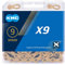 KMC Bike Chain X9, High Performance Bicycle Chain, Unbeatable Durability & Easy Mounting With X-Bridge Outer Plate, Shifting Performance Bicycle Chain, 9-Speed Bike Chain, 1/2 X 11/128 - 114 links, Gold