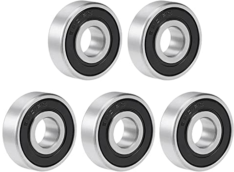 sourcing map 5STK 6201-2RS Rillen Kugellager 12mmx32mmx10mm Chrom Lager Versiegelt